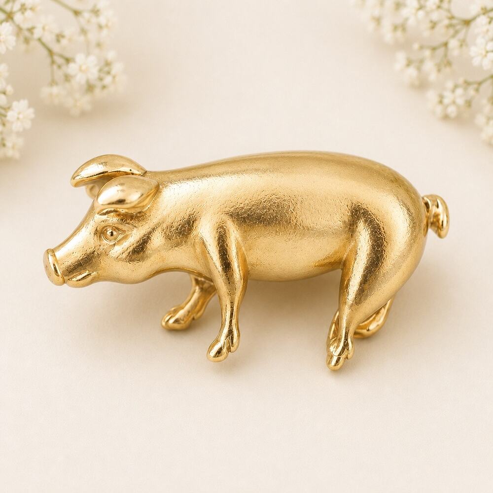 Vintage Camco Gold-Tone Pig pin